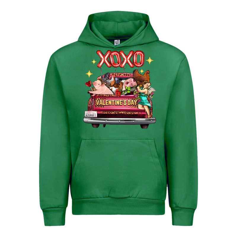 Valentine's Day Truck Farm Animals Cupid Xoxo Urban Hoodie by FaDigitalArtStudio | Teevron