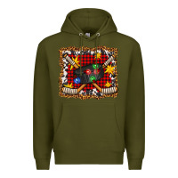 Army Green hockey christmas with lights and stars Premium Hoodie - FaDigitalArtStudio