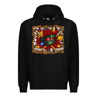 Black hockey christmas with lights and stars Premium Hoodie - FaDigitalArtStudio