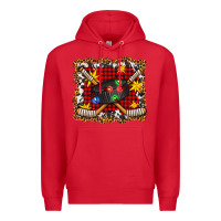 Red hockey christmas with lights and stars Premium Hoodie - FaDigitalArtStudio