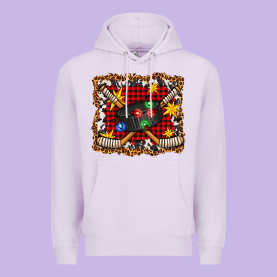 Hockey Christmas With Lights And Stars Premium Hoodie Designed By Fadigitalartstudio