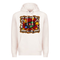 Pale Pink hockey christmas with lights and stars Premium Hoodie - FaDigitalArtStudio