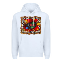 White hockey christmas with lights and stars Premium Hoodie - FaDigitalArtStudio