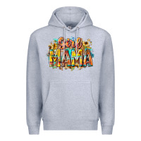 Heather Grey girl mama Premium Hoodie - RacoonDesign
