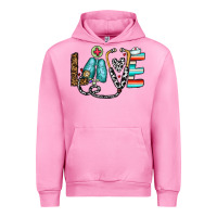 Fuchsia Pink love nurse Urban Hoodie - CowhideDigitalArt