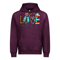 Mauve Wine love nurse Urban Hoodie - CowhideDigitalArt