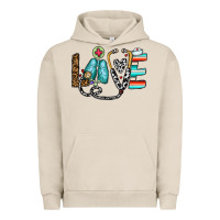 Pigment French Oak love nurse Urban Hoodie - CowhideDigitalArt