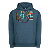 Pigment Midnight Navy love nurse Urban Hoodie - CowhideDigitalArt