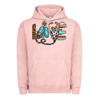 Pigment Salmon love nurse Urban Hoodie - CowhideDigitalArt