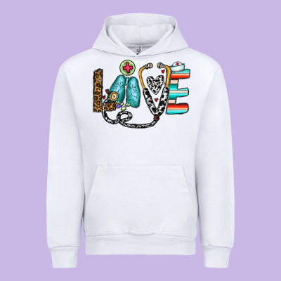 Love Nurse Urban Hoodie Designed By Cowhidedigitalart