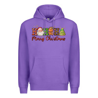 Purple hohoho merry christmas santa coffee cup tree cooki Premium Hoodie - FaDigitalArtStudio