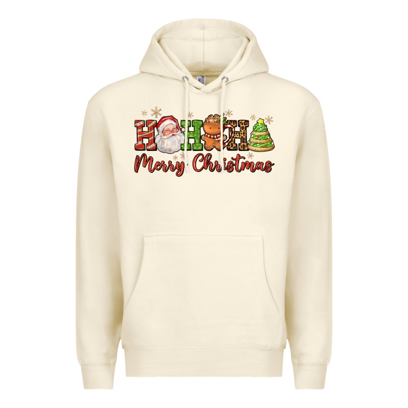 Hohoho Merry Christmas Santa Coffee Cup Tree Cooki Premium Hoodie by FaDigitalArtStudio | Teevron