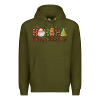 Army Green hohoho merry christmas santa coffee cup tree cooki Premium Hoodie - FaDigitalArtStudio