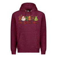 Burgundy hohoho merry christmas santa coffee cup tree cooki Premium Hoodie - FaDigitalArtStudio