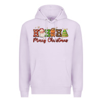 Lilac hohoho merry christmas santa coffee cup tree cooki Premium Hoodie - FaDigitalArtStudio