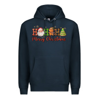 Navy hohoho merry christmas santa coffee cup tree cooki Premium Hoodie - FaDigitalArtStudio