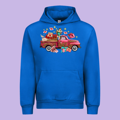 Valentine's Day Truck Photography Love Side View Urban Hoodie Designed By Fadigitalartstudio