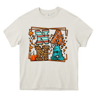 Cream Fall Autumn Leopard Nana Heavy Core Tee - LillyAllenDesigns