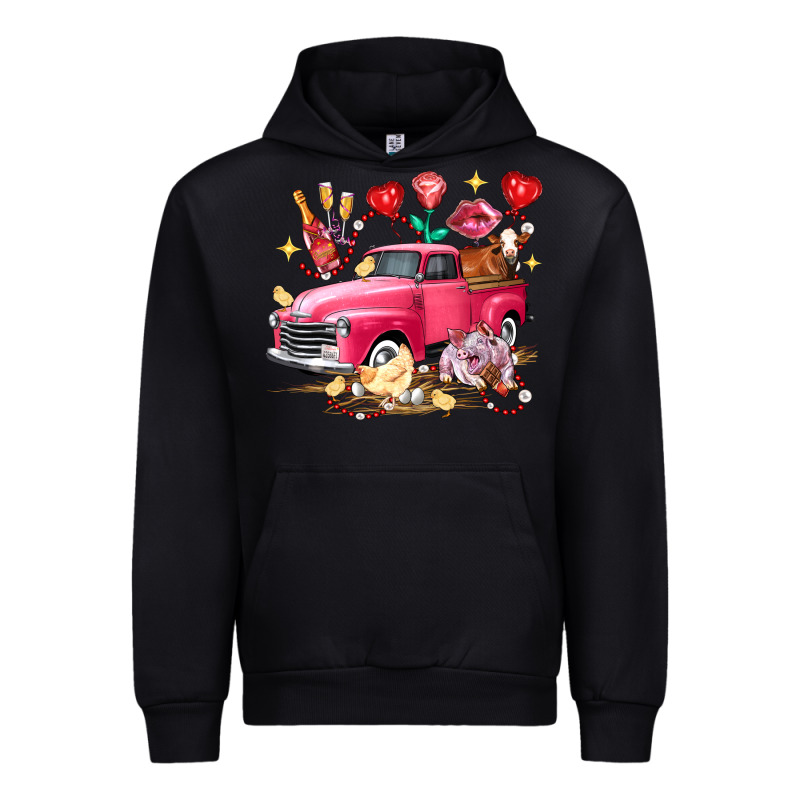 Valentine's Day Truck Farm Animals Urban Hoodie by FaDigitalArtStudio | Teevron