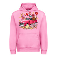 Fuchsia Pink valentine's day truck farm animals Urban Hoodie - FaDigitalArtStudio