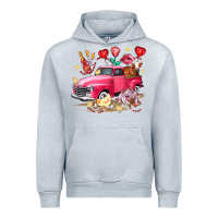 Heather Grey valentine's day truck farm animals Urban Hoodie - FaDigitalArtStudio