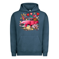 Pigment Midnight Navy valentine's day truck farm animals Urban Hoodie - FaDigitalArtStudio