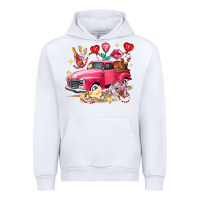 White valentine's day truck farm animals Urban Hoodie - FaDigitalArtStudio