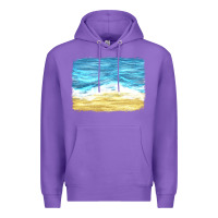 Purple glitter beach background Premium Hoodie - HRA Design Shop