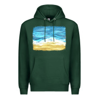 Sports Green glitter beach background Premium Hoodie - HRA Design Shop