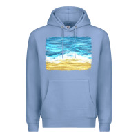 Colony Blue glitter beach background Premium Hoodie - HRA Design Shop