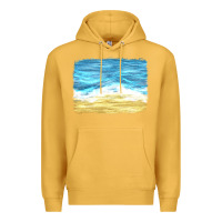 Mustard glitter beach background Premium Hoodie - HRA Design Shop