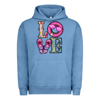 Pigment Pebble Blue love summer Urban Hoodie - CowhideDigitalArt