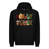 Black holly jolly Premium Hoodie - FaDigitalArtStudio