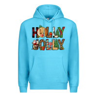 Ocean Blue holly jolly Premium Hoodie - FaDigitalArtStudio