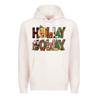 Pale Pink holly jolly Premium Hoodie - FaDigitalArtStudio