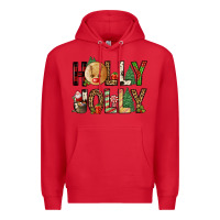 Red holly jolly Premium Hoodie - FaDigitalArtStudio