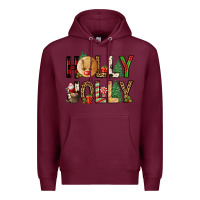 Burgundy holly jolly Premium Hoodie - FaDigitalArtStudio