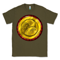 Army Green american football round earrings Classic Tee - BundleAndBundleShop