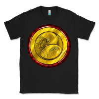 Black american football round earrings Classic Tee - BundleAndBundleShop