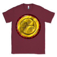 Burgundy american football round earrings Classic Tee - BundleAndBundleShop