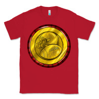Red american football round earrings Classic Tee - BundleAndBundleShop
