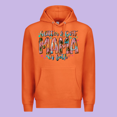 Glitter And Dirt Mama Of Both Premium Hoodie Designed By Racoondesign
