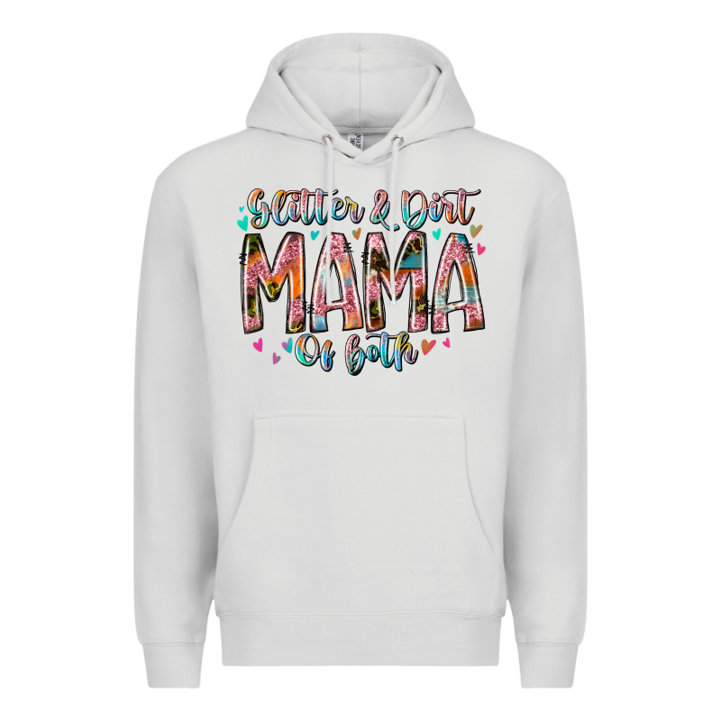 Glitter And Dirt Mama Of Both Premium Hoodie by RacoonDesign | Teevron