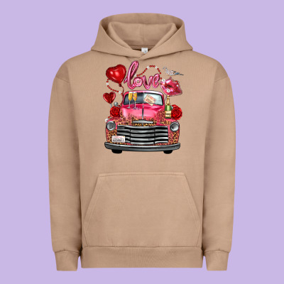 Valentine's Day Truck Love Bird Letter Urban Hoodie Designed By Fadigitalartstudio