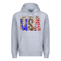 Heather Grey god bless the usa Premium Hoodie - RacoonDesign