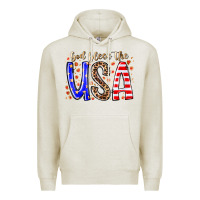 Oatmeal Heather god bless the usa Premium Hoodie - RacoonDesign