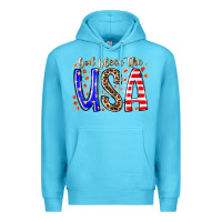 Ocean Blue god bless the usa Premium Hoodie - RacoonDesign