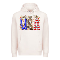 Pale Pink god bless the usa Premium Hoodie - RacoonDesign