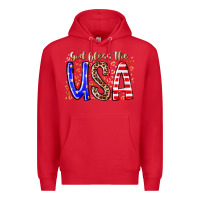 Red god bless the usa Premium Hoodie - RacoonDesign