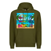 Army Green enjoy every moment of summer Premium Hoodie - HRA Design Shop